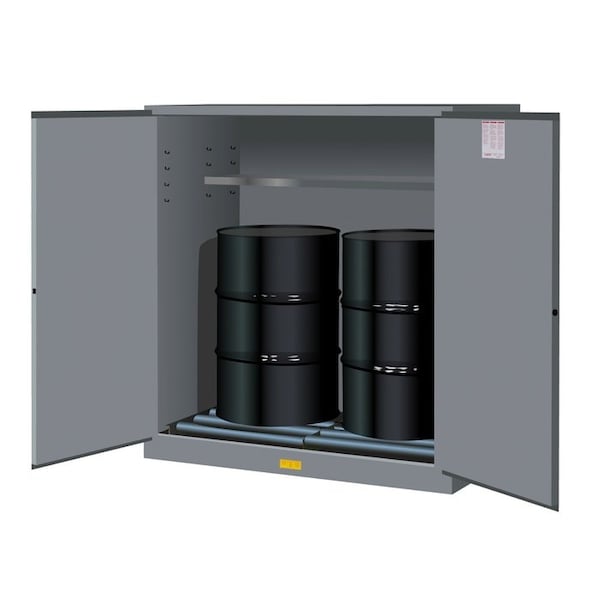 Justrite 110 gal, 1 Shelves, 18-Gauge Steel, 59 in W x 65 in H x 34 in D, Gray 899163 - main